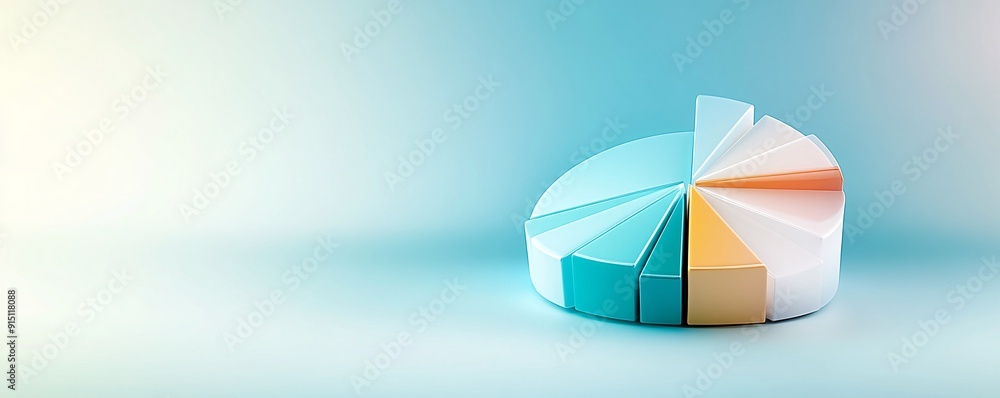 Poster an abstract visual representation of a portfolio pie chart, with private equity as a distinct segmen