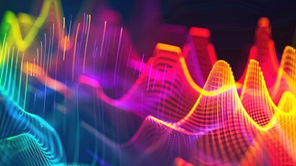 Abstract Colorful Neon Wave