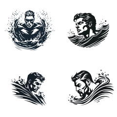 Swim logo design vector illustration