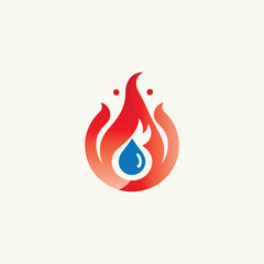  oil & gas logo, heating and cooling logo, fire flame, fire and water drop logo, air conditioning logo, plumbing, HVAC, Modern fire logo, heat tech, refrigeration logo