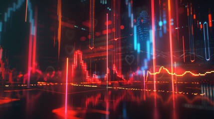 Abstract Digital Stock Market Data Visualization