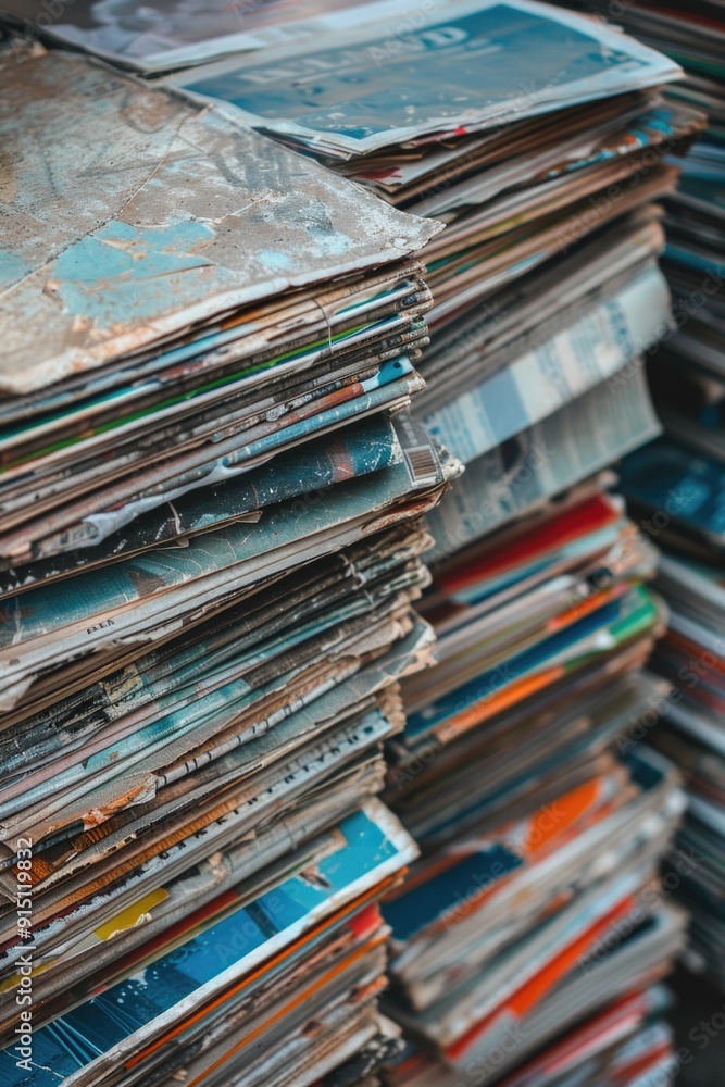 Poster old books stacked on top of each other, possibly in a library or archive