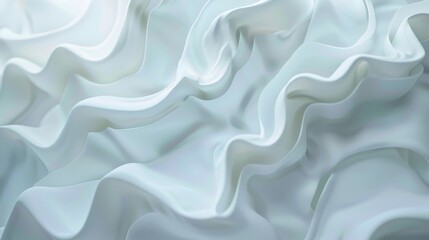 Obraz premium The soft, white fabric lays in gentle waves, creating a calm and elegant texture for various applications