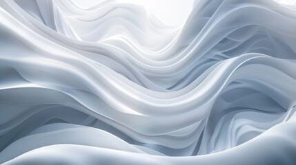Obraz premium Flowing white fabric creates a serene, abstract pattern illuminated by soft daylight