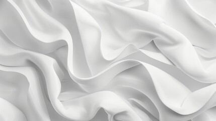 Obraz premium A smooth white fabric displays delicate folds and a light texture, creating an elegant and serene appearance