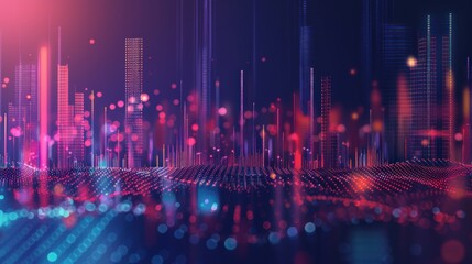 Abstract Cityscape with Digital Particles