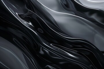 Fototapeta premium Abstract Black Liquid Waves