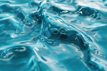 A close-up view of the blue liquid's surface with subtle ripples and texture