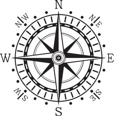 Obraz premium compass clock north vector illustration
