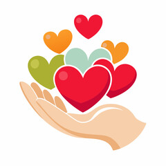 A handful of hearts in a baby art vector illustration