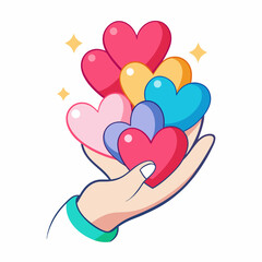 A handful of hearts in a baby art vector illustration