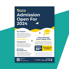 A4 Academic Admission Banner Flyer Design | Creative Back to College Education Templates. Corporate Advertising for Schools, Universities, and Businesses. Modern Vector Graphics Social Media Promotion