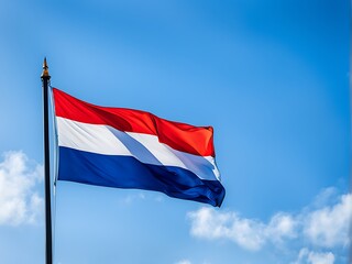 Dutch Flag Waving in the Wind