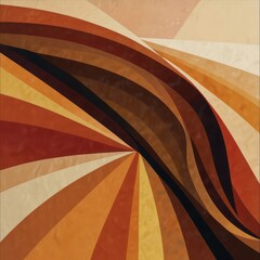 An abstract design with curvilinear forms in warm sunset colors