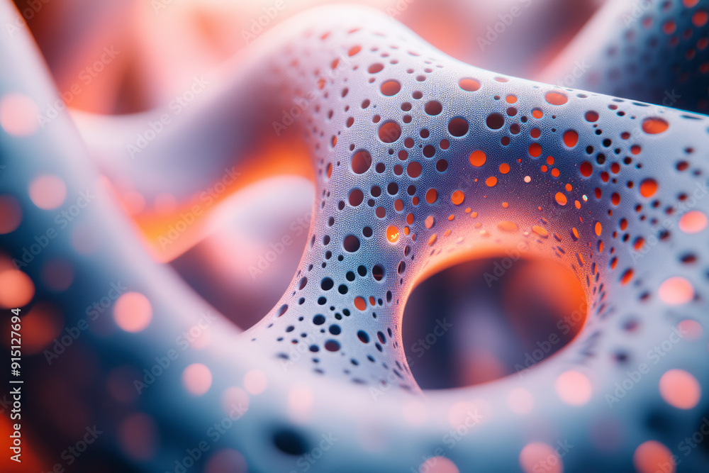 Poster abstract rendering of seo elements as interconnected geometric patterns in a digital landscape,