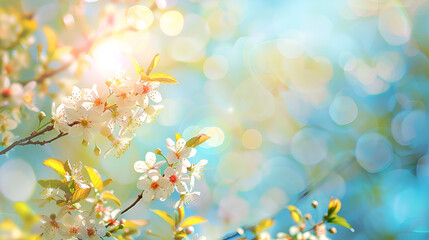 Fototapeta premium Lovely springtime flowers covered the landscape