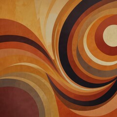 An abstract design with curvilinear forms in warm sunset colors