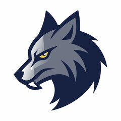 A head of angry wolf art vector illustration