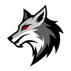A head of angry wolf art vector illustration