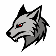 A head of angry wolf art vector illustration