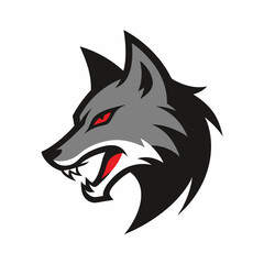 A head of angry wolf art vector illustration