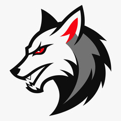 A head of angry wolf art vector illustration