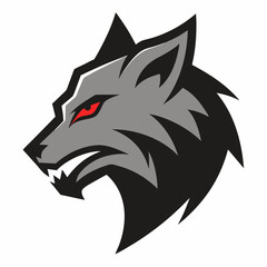A head of angry wolf art vector illustration
