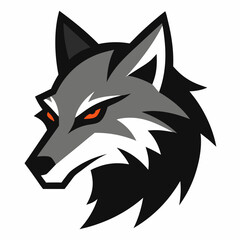 A head of angry wolf art vector illustration