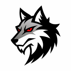 A head of angry wolf art vector illustration