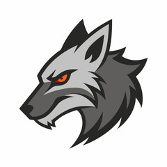 A head of angry wolf art vector illustration
