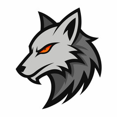 A head of angry wolf art vector illustration