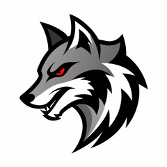 A head of angry wolf art vector illustration