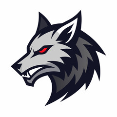 A head of angry wolf art vector illustration