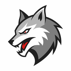 A head of angry wolf art vector illustration