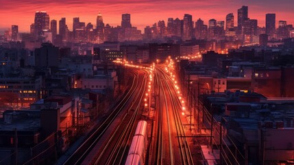 Fototapeta premium Cityscape at Sunset