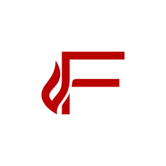 a combination of fire and initials, or letters, or alphabet, or numbers in the form of a logo and vector in red color for business purposes and others