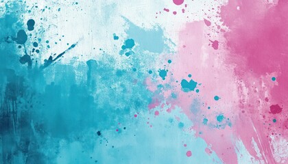 Fototapeta premium Abstract Watercolor Painting with Pink and Blue Splashes