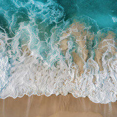 Naklejka premium Beautiful sandy beach. The sea wave.