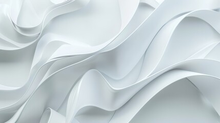Fototapeta premium White fabric cascades smoothly, creating a serene and calming visual effect