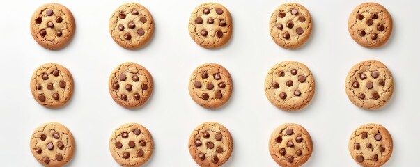 Obraz premium Freshly baked cookies, white background, homemade treats