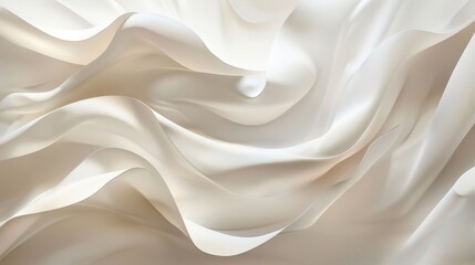 Fototapeta premium Soft, flowing fabric undulates gently, illuminated by natural light, creating an abstract, ethereal effect