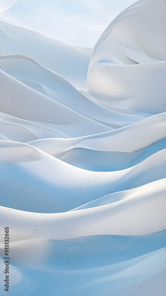 Poster soft waves of white fabric create a serene and calming texture, reminiscent of gentle ocean waves or