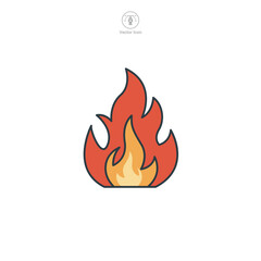 Fire icon symbol vector illustration isolated on white background