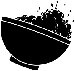 rice illustration food silhouette lunch logo egg icon meal outline chinese onion plate curry restaurant spicy asian pepper dish shape chicken cooked hot for vector graphic background