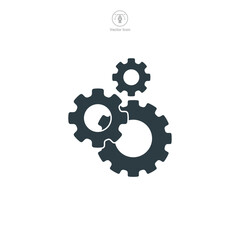 Gear icon symbol vector illustration isolated on white background
