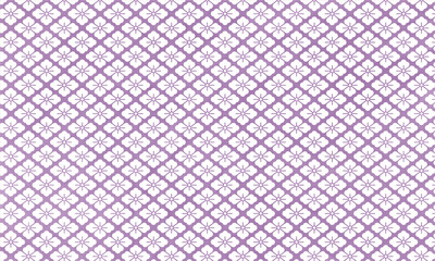 紫色の水彩テクスチャ和柄背景　花菱　Purple watercolor texture Japanese pattern background Hanabishi