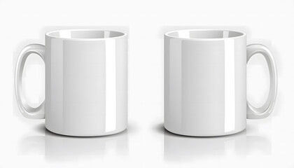 White coffee mug isolated on a solid white background. isolated on a solid white background. Illustrations design