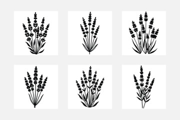 Chic Lavender Flower Silhouette Art for Minimalists
