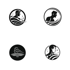 Swim logo design vector illustration