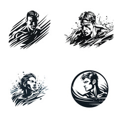 Obraz premium Swim logo design vector illustration